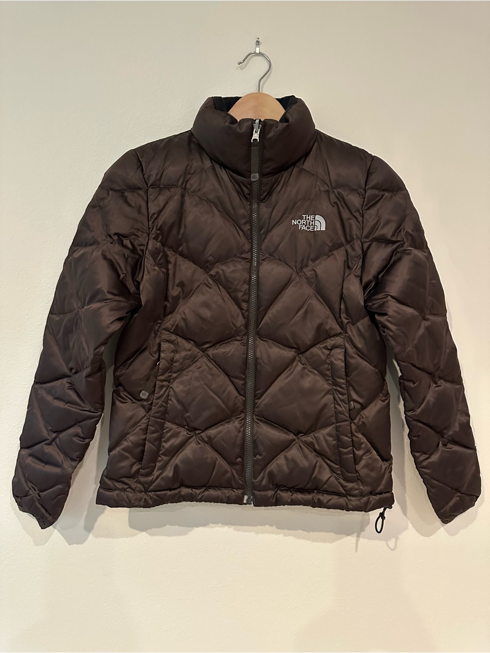 The North Face Women's 550 Quilted Down Puffer Jacket Brown, Size Small
